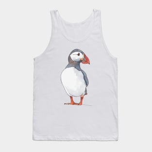 Little puffin friend - illustration in pen and watercolors Tank Top